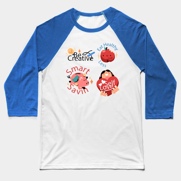 Positive Mindset Collection Baseball T-Shirt by Mako Design 